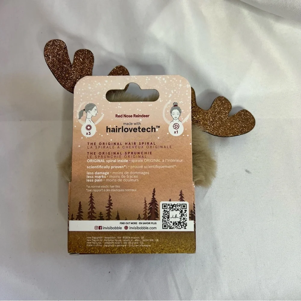 Invisibobble Red Nose Reindeer Holiday Gift Set, NIB